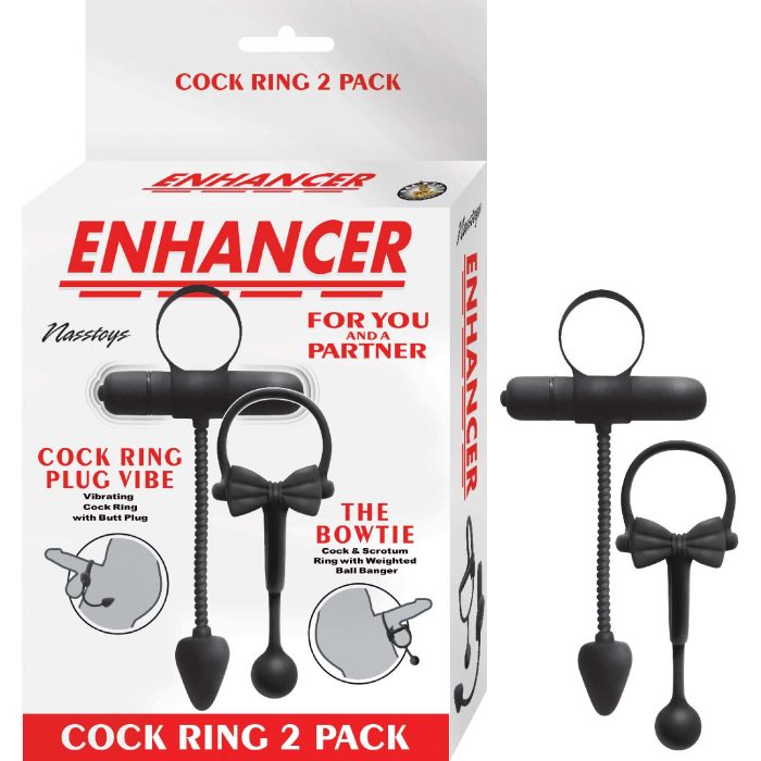 ENHANCER COCK RING 2 PACK - BLACK