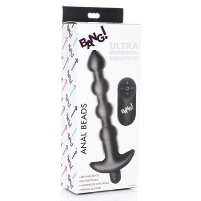 BG Vibrating Anal Beads & RC - Black