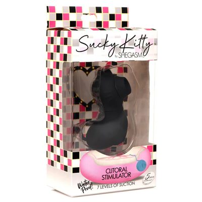 BLACK SH SUCKY KITTY 7X CLITORAL STIMULATOR - BLACK