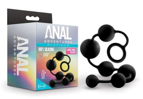 ANAL ADVENTURES PLATINUM - SILICONE LARGE ANAL BEADS - BLACK