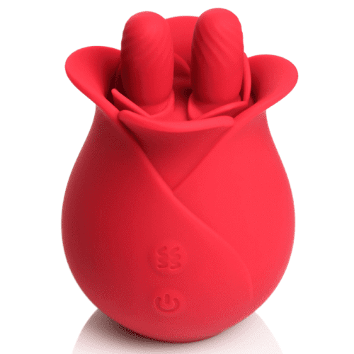 THE ROSE FONDLE 10X MASSAGING ROSE SILICONE CLIT STIMULATOR