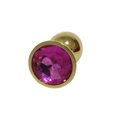 PLUG ANAL DORADO - CHICO - GEMA REDONDA - ROSA