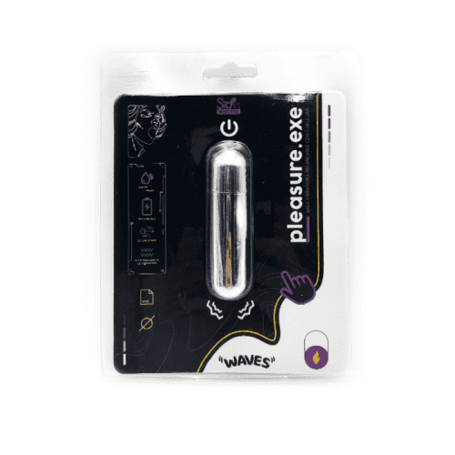 PLEASURE.EXE - WAVES - BALA VIBRADORA RECARGABLE CON CABLE USB - PLATA