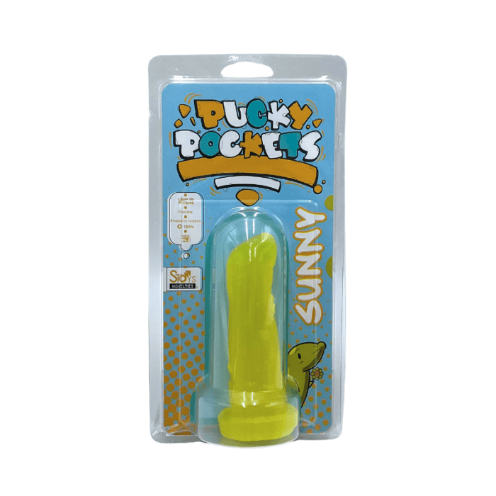 MINI DILDO SUAVE 4.25" - PUCKY POCKETS - SUNNY - AMARILLO - Imagen 2