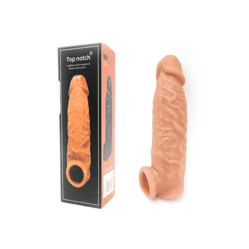 TOP NOTCH - FUNDA REALISTA CON ANILLO TESTÍCULOS - FLESH