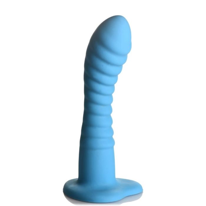SIMPLY SWEET RIBBED SILICONE DILDO - BLUE - Imagen 2