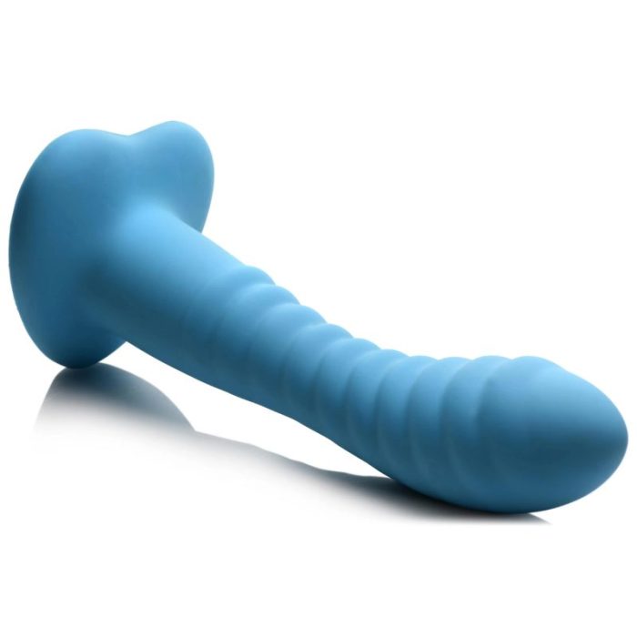 SIMPLY SWEET RIBBED SILICONE DILDO - BLUE