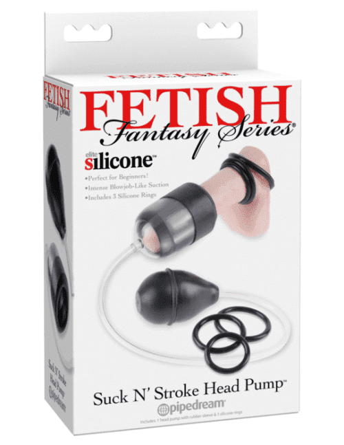 FETISH FANTASY SERIES SUCK N' STROKE HEAD PUMP - CLEAR/BLACK