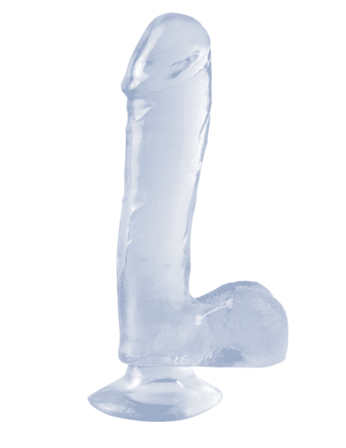 BASIX RUBBER WORKS 7.5" DONG WITH SUCTION CUP - CLEAR