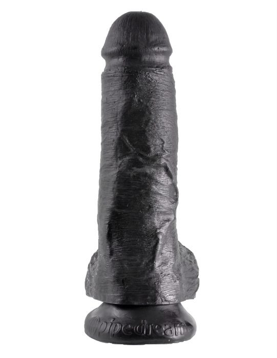 KING COCK 8" COCK WITH BALLS - BLACK - Imagen 2
