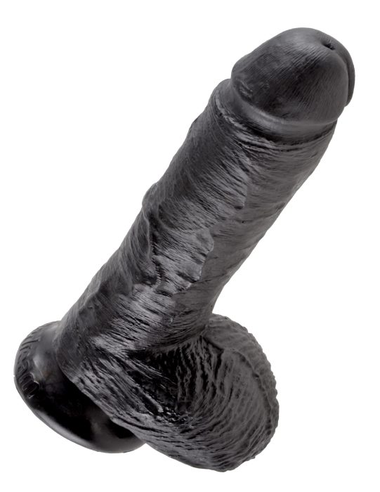 KING COCK 8" COCK WITH BALLS - BLACK - Imagen 3