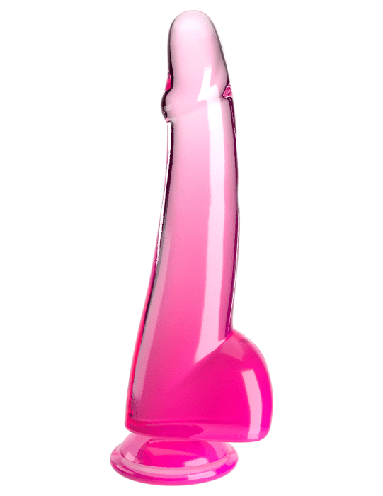 King Cock Clear 10" with balls - Pink
