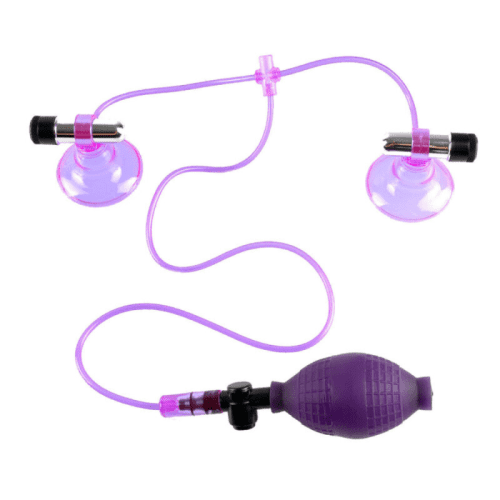 FETISH FANTASY SERIES VIBRATING NIPPLE SUPER SUCK-HERS - PURPLE/SILVER