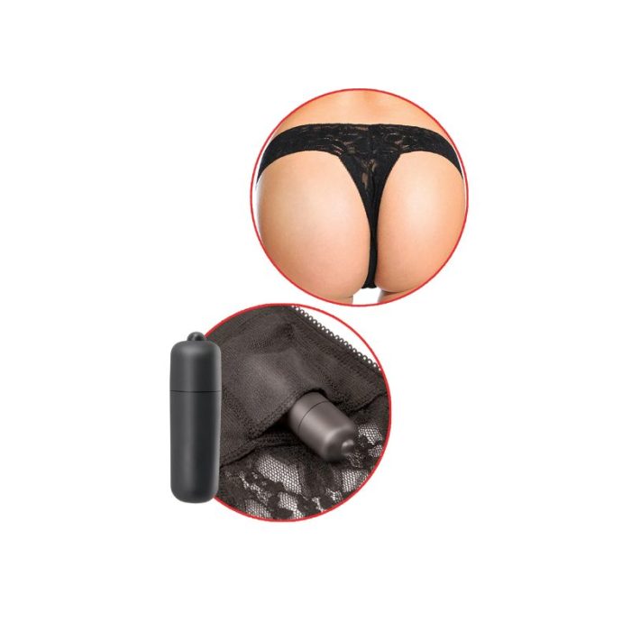 FETISH FANTASY SERIES HANKY SPANK ME PLUS SIZE VIBRATING PANTIES - BLACK - Imagen 4