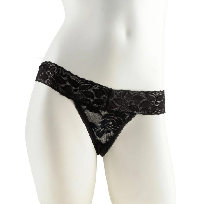 FETISH FANTASY SERIES HANKY SPANK ME PLUS SIZE VIBRATING PANTIES - BLACK - Imagen 3