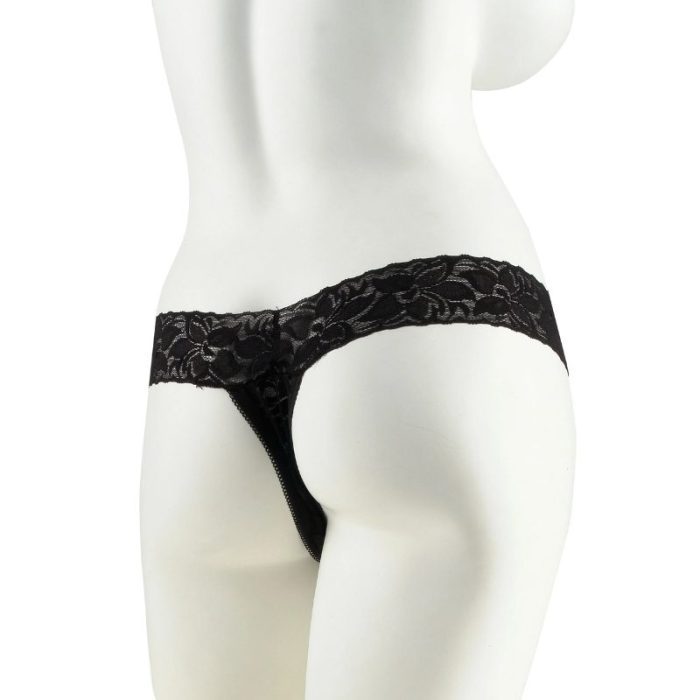 FETISH FANTASY SERIES HANKY SPANK ME PLUS SIZE VIBRATING PANTIES - BLACK - Imagen 2