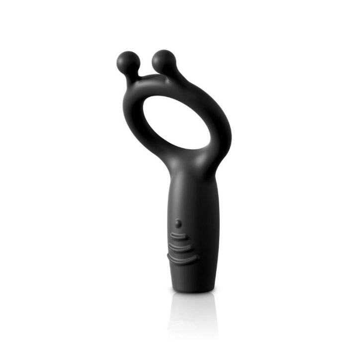 SIR RICHARD'S CONTROL VIBRATING SILICONE SUPER C-RING - BLACK - Imagen 2