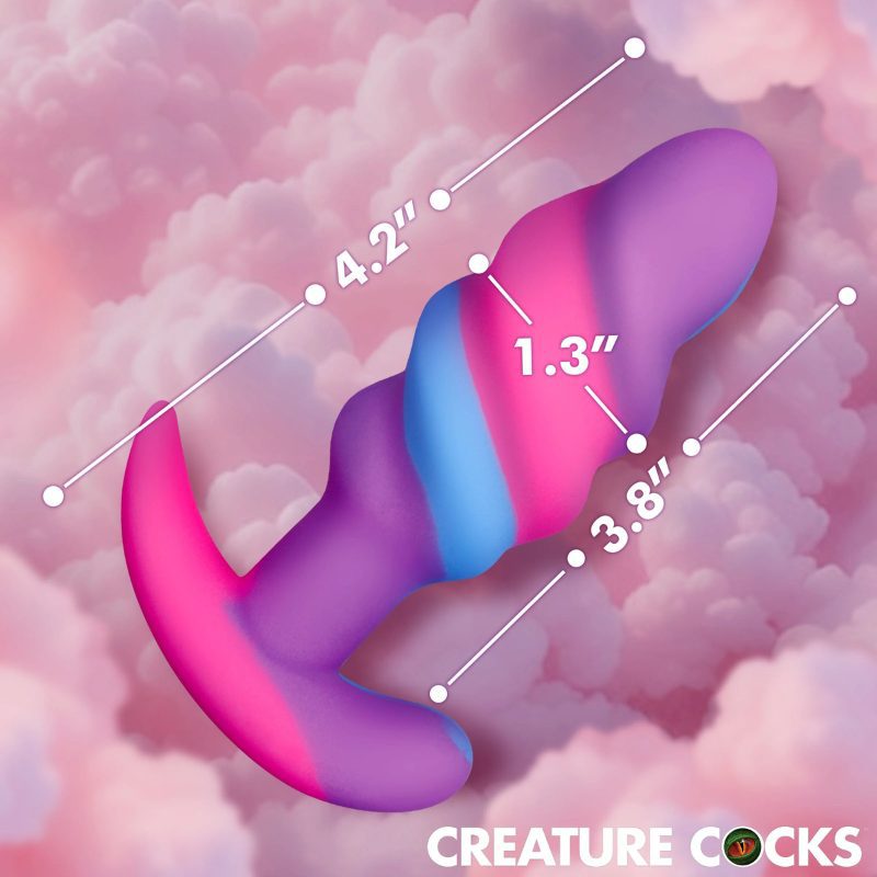 CC Unicorn Swirl Silicone Butt Plug - Small - Imagen 3