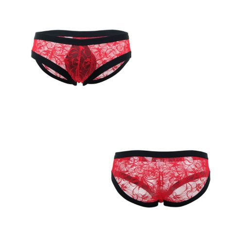Sexy Red Lace Panty For Men - L