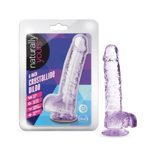 NATURALLY YOURS - 6" CRYSTALLINE DILDO AMETHYST