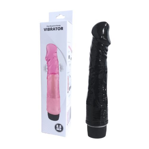 THE MASSIVE DONG VIBRATOR 8.8 INCH- BLACK- RECARGABLE