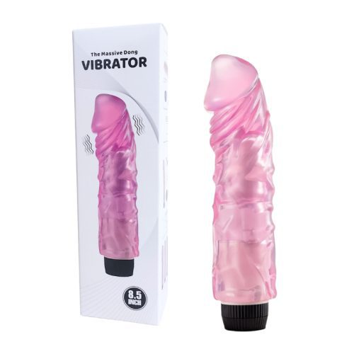 THE MASSIVE DONG VIBRATOR 8.5 INCH- PINK- RECARGABLE