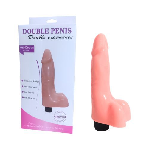 DOUBLE PENIS VIBRATOR FLESH 21 CM