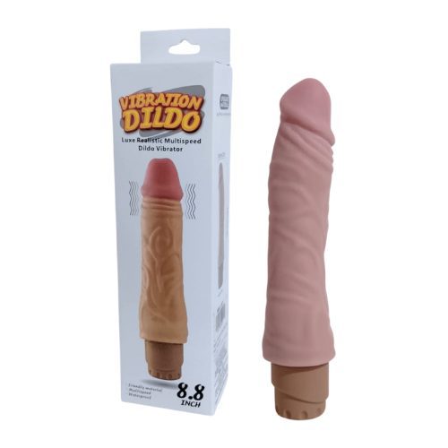 VIBRATION DILDO LUXE REALISTIC FLESH RECARGABLE - 8.8 INCH